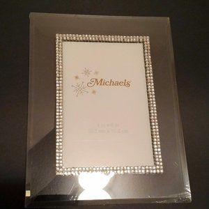 NWT Glass & Crystals Picture Frame, 4" x 6"